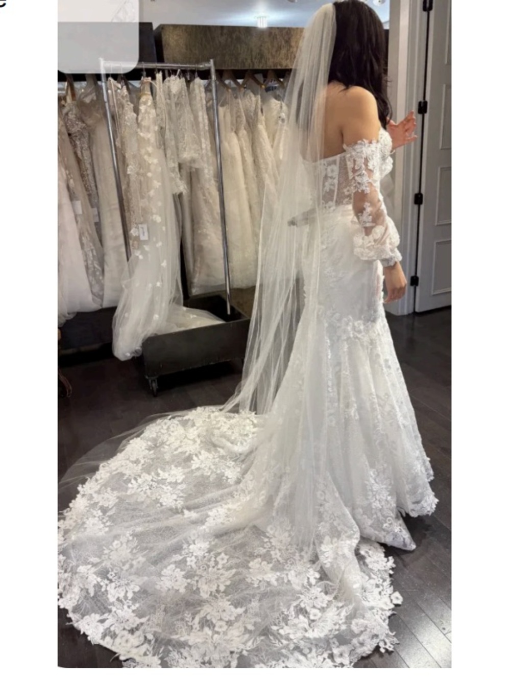 Maggie Sottero Lace Strapless Wedding Dress with Detachable Sleeves - Picture 7 of 7